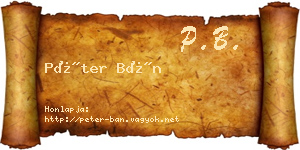 Péter Bán névjegykártya