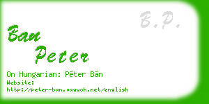 ban peter business card